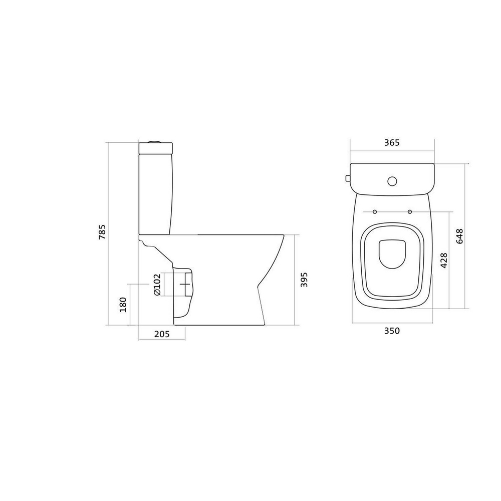 Унитаз-компакт "Нео 2РА" (гориз.вып, нижн.подв, 2-кн.арм Olivera, дюро/съём сид.) (Santek)