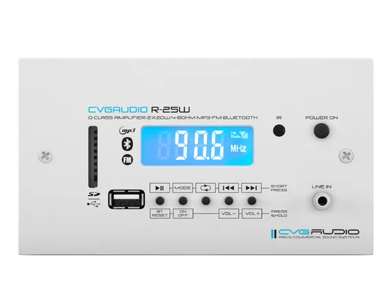 CVGAUDIO R-25W настенный низкоомный (low-impednce) двухканальный (stereo) микшер-усилитель
