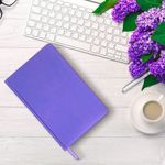 Ежедневник недатированный А5 138х213 мм BRAUBERG "Imperial" под кожу, 160 л., фиолетовый, 111854