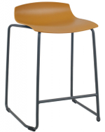 Табурет пластиковый полубарный Papatya X-Treme Sled Pro, антрацит, темно-желтый