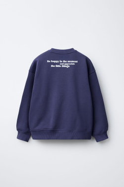 ZARA ТОЛСТОВКА С ПРИНТОМ В ВИДЕ ФИГУР, СИНИЙ