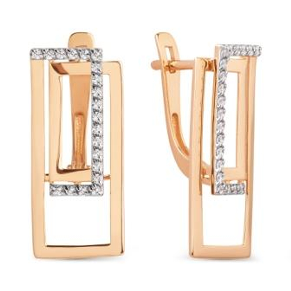 Серьги из золота с фианитами