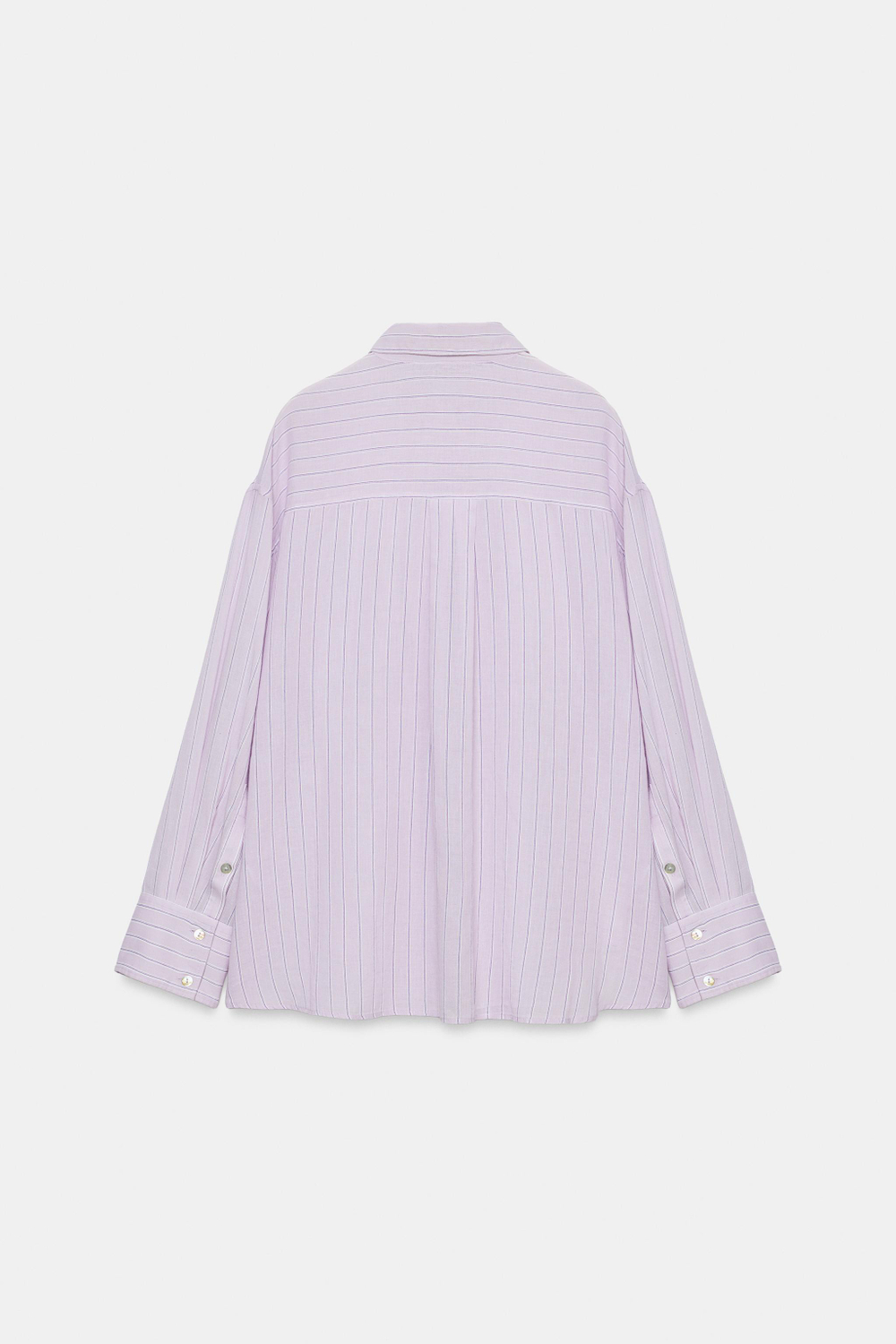 ZARA РУБАШКА ОВЕРСАЙЗ С КАРМАНОМ, СИРЕНЕВЫЙ