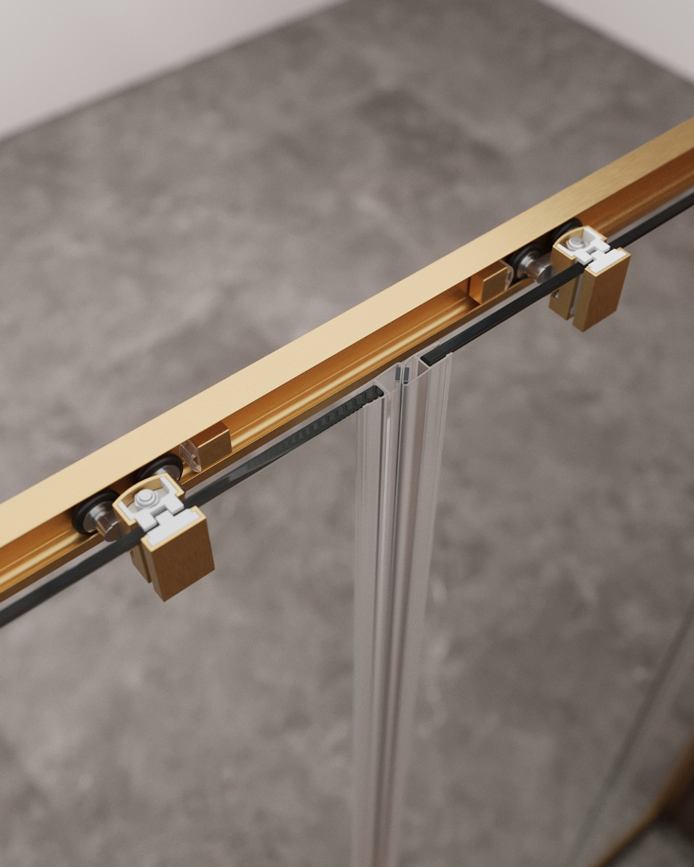 Дверь в проём Cezares MOLVENO-BF-2-170-C-BORO-IV, 170х195, профиль брашированное золото, прозрачное стекло