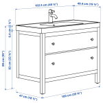 Тумба для ванной - HEMNES / ORRSJÖN /ORRSJОN  IKEA/ ХЕМНЕС/ОРРСЬЕН ИКЕА, 102х49х89 см, белый