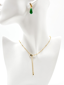 Комплект серьги и подвеска из натурального камня агат