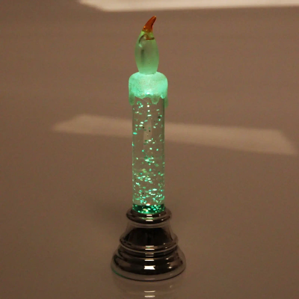 Сувенир с подсветкой «Свеча пламенная» 17*5 см, Серебро