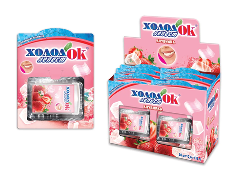 Конфеты освежающие Холодок® (со вкусом клубники) 20*30*0,6 г.