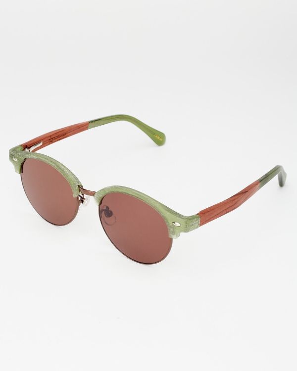 Очки солнцезащитные Spunky Jerry 6 Green wood. dark brown - фото 4