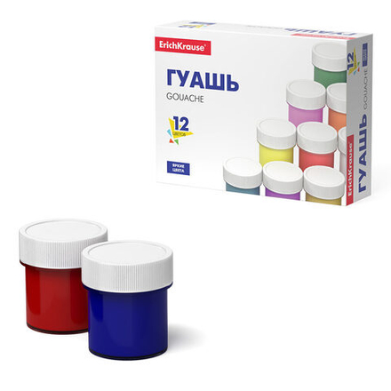 Гуашь 12цв 204мл Erich Krause Basic