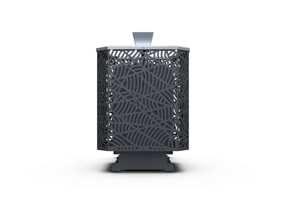 Банная печь Душа- 15 Сетка Модерн Закрытая Каменка 8мм