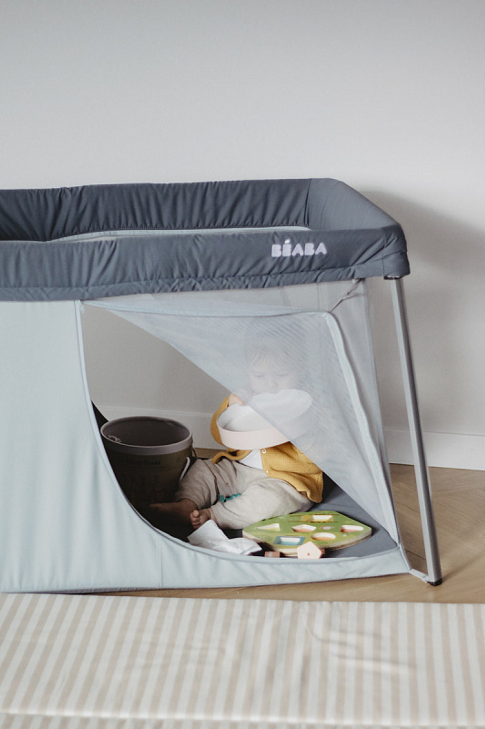 Детская люлька-кроватка-манеж Beaba Lit Parapluie 3 в 1 946001 MINERAL GRIS