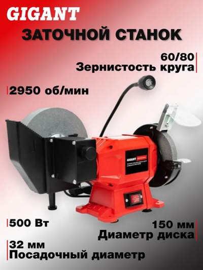 Заточной станок Gigant Professional для мокрого и сухого шлифования D-150/200мм GPES-150/200