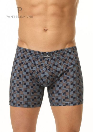 Трусы мужские боксеры удлинённые Pantelemone PMHL-1361, клетка синяя