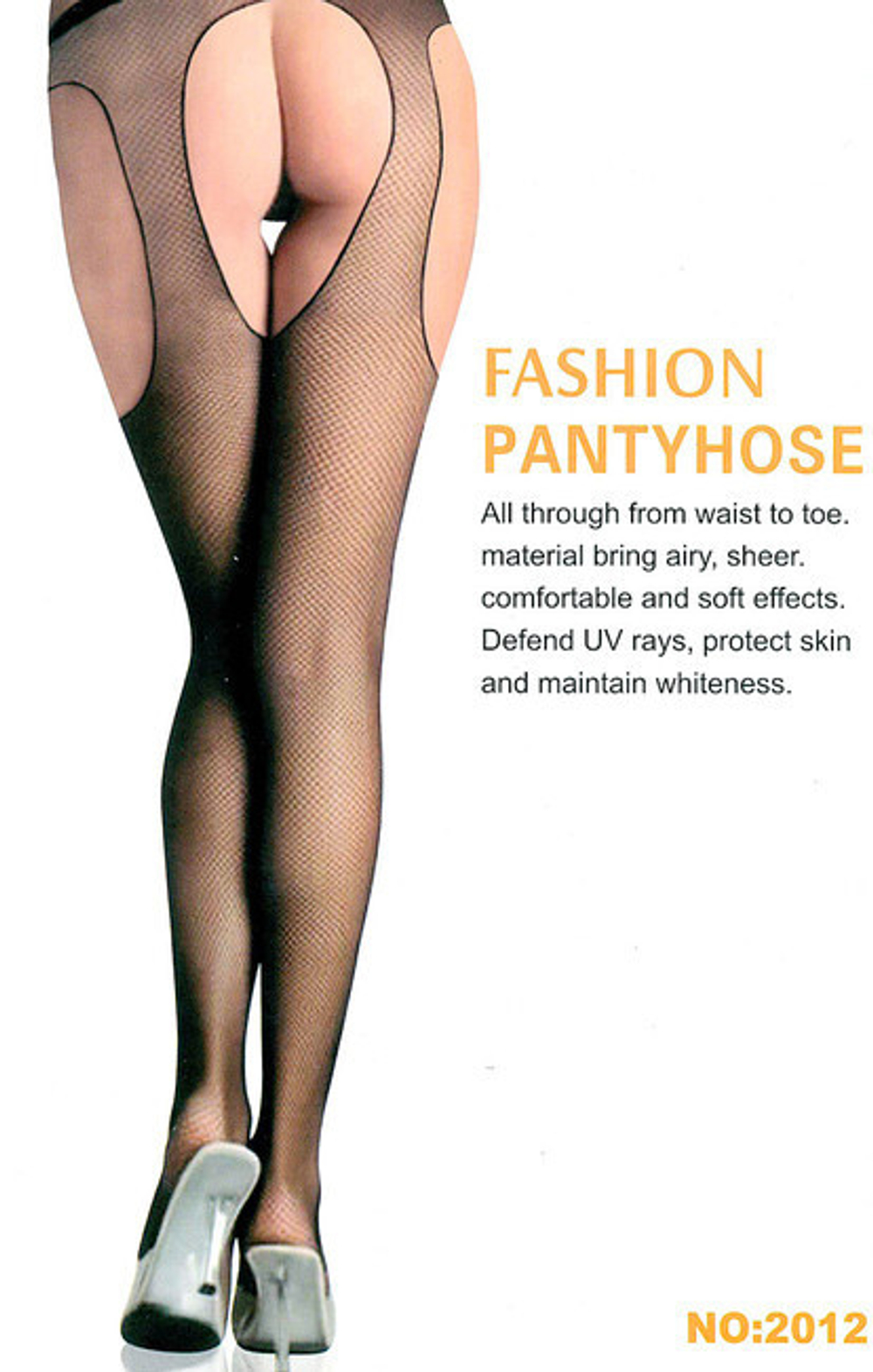 Черные колготки в сеточку с разрезами OS (42-46) (Цвет: черный)