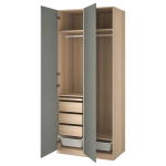Шкаф - IKEA PAX/REINSVOLL/ПАКС/РЕИНСВОЛЛ ИКЕА, 60х100х236,4 см, светло-коричневый/темно-серый