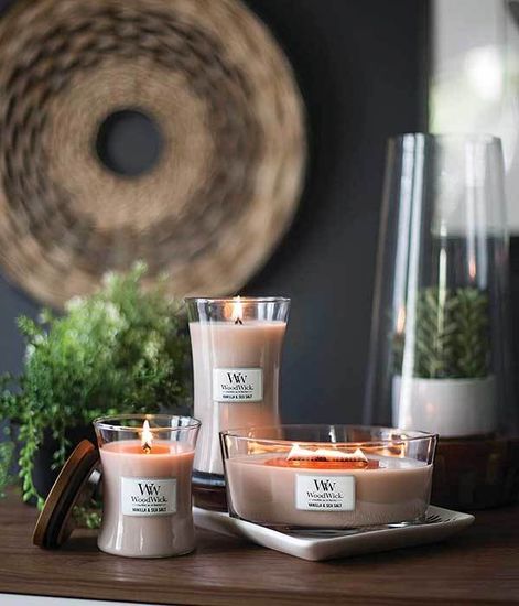 Ваниль и морская соль, ароматическая свеча эллипс, WoodWick