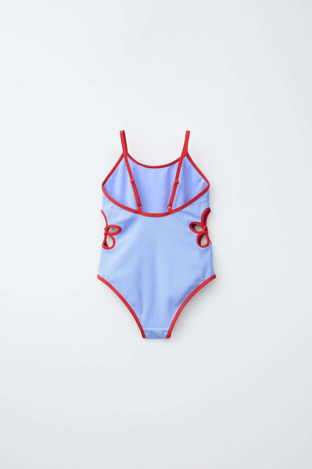 ZARA КУПАЛЬНИК С КОНТРАСТНЫМИ ЦВЕТНЫМИ ВЫРЕЗАМИ, СИНИЙ