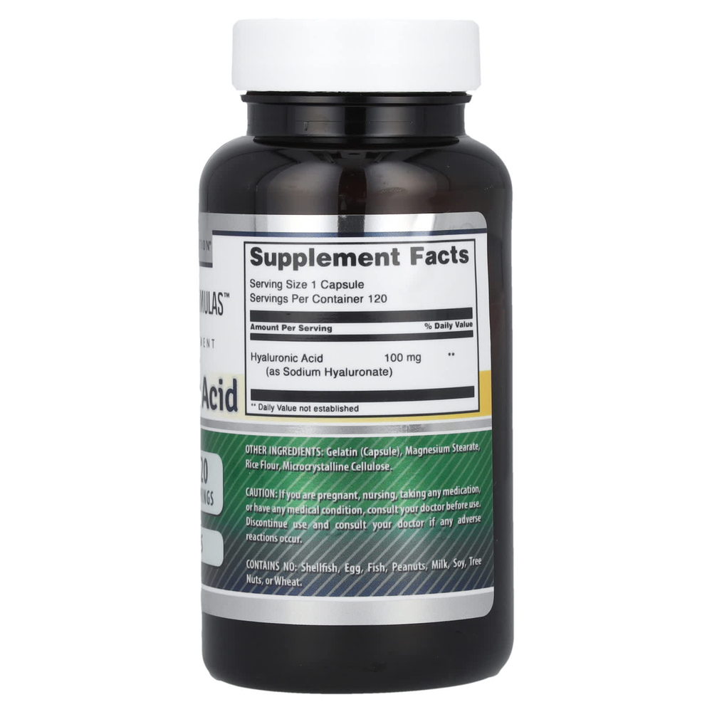 Amazing Nutrition, гиалуроновая кислота, 100 мг, 120 капсул