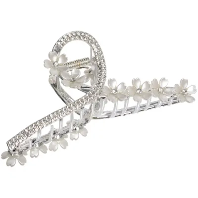 Заколка-краб для волос «AKS - DesignPRO», петля с сакурой, цвет золото и хром, 11.5*5см