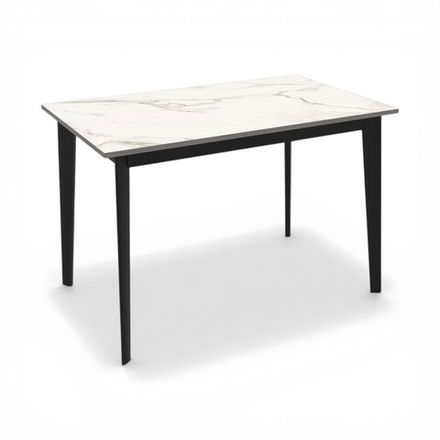 Стол "Нельсон 1100" арт. LND1100, ЛДСП Egger Premium Мрамор Кристалл, ножки черные.