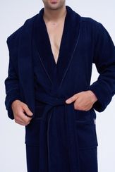 Халат мужской с полотенцами 1163 синий Nusa