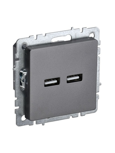 Розетка BRITE USB A+A 3.1А РЮ10-1-БрС механизм сталь IEK BR-U21-D31-K46