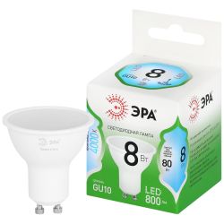 Лампа светодиодная ЭРА GREEN LINE LED MR16-8W-840-GU10 GL 8Вт софит яркий белый свет GU10 | Лампы cветодиодные Точечные (Софиты) (MR, PAR)