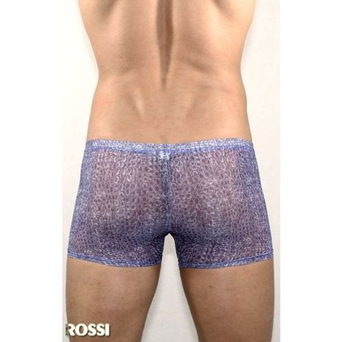 Мужские трусы боксеры прозрачные фиолетовые с рисунком змеиной чешуи Romeo Rossi Snake Purple Boxer 1RR00216