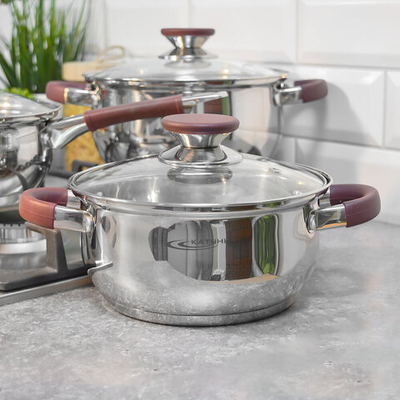 Набор кастрюль 3 предмета (2л, 3л, ковш 1,5л) "Берта"