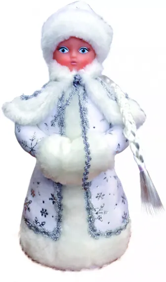 Снегурочка под елку 35 см, белая в упаковке, Батик (СН-02)
