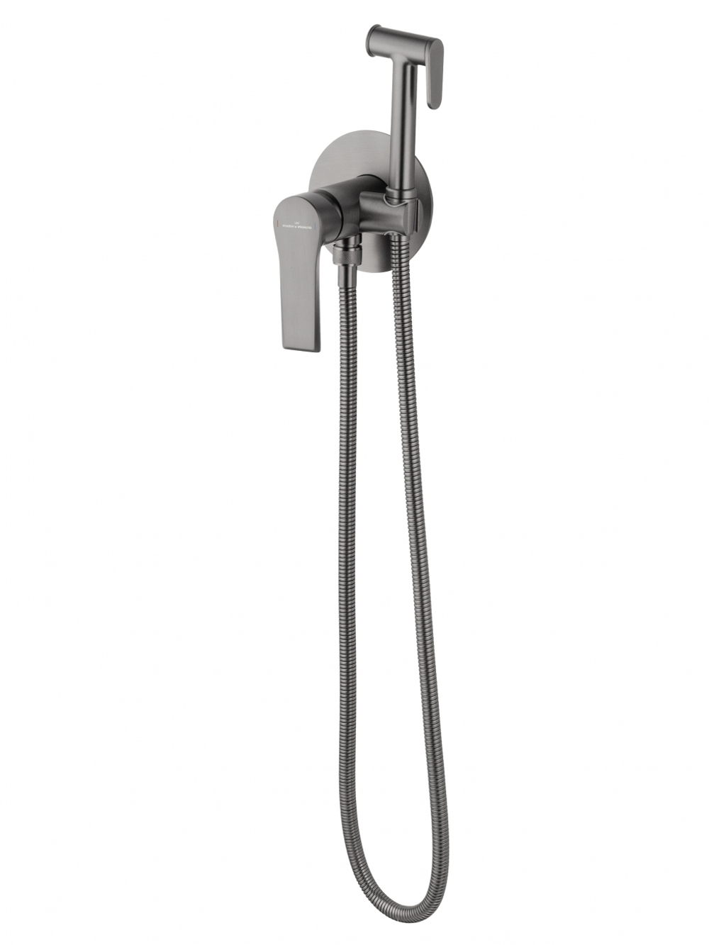 Смеситель с гигиеническим душем встраиваемый WONZON & WOGHAND BRILLIANT, Темный графит (WW-88829079-BGM)