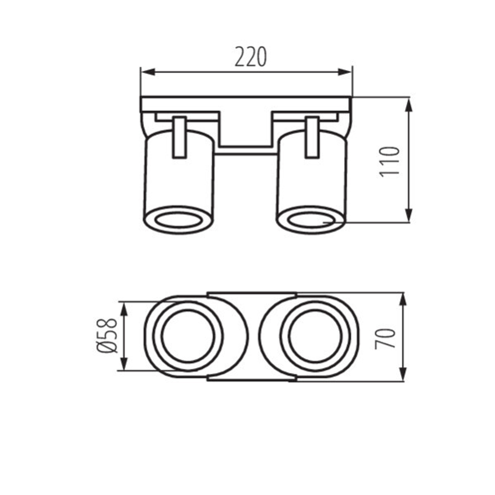 Cпот двойной KANLUX LAURIN EL-2I W 2xGU10