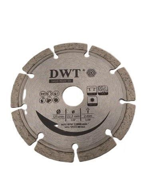 Диск алмазный отрезной для сухой резки 125x22.23x8x2 DWT DADD-RD22125