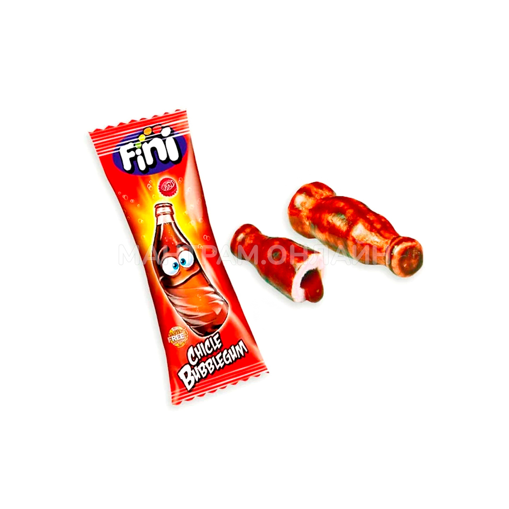 Жевательная резинка Fini Cola Bottles Chicle Bubblegum Liquid Filled вкус кола лимон лайм 6 г