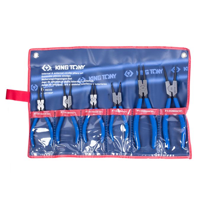 KING TONY (42116GP) Набор съемников стопорных колец, 6 предметов