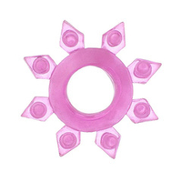 Розовое гелевое эрекционное кольцо-звезда 1,5см ToyFa Basic 818002-3