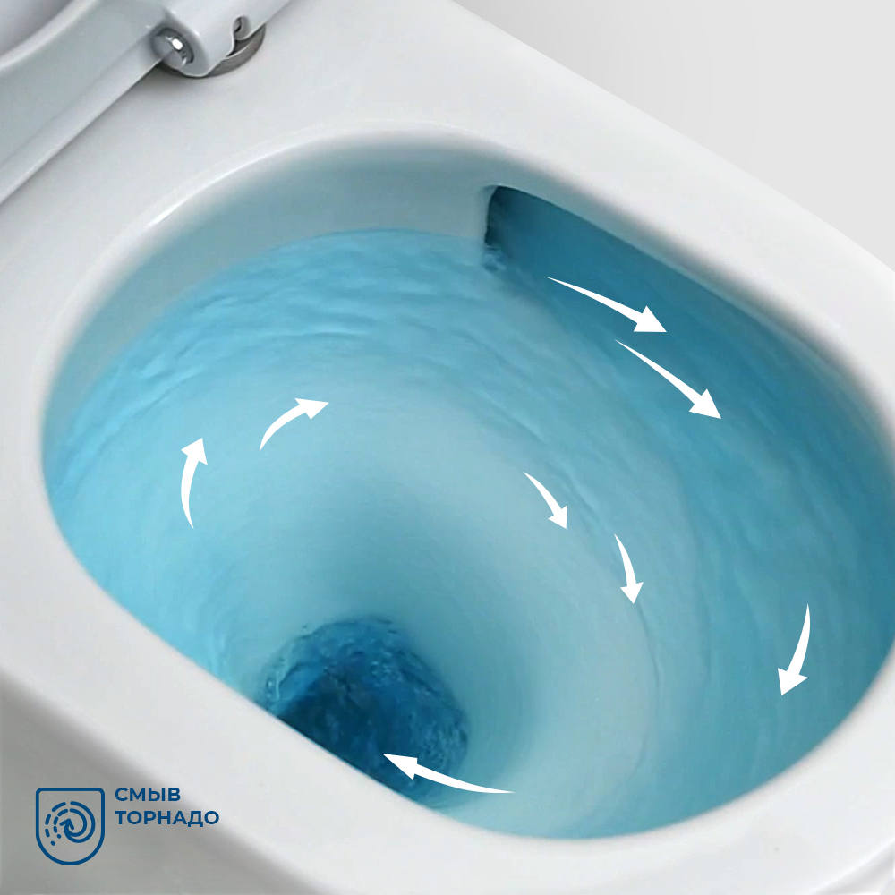 Унитаз-компакт безободковый с сиденьем и смывом TORNADO BelBagno SFERA-TOR BB2141CP-TOR/SC+BB2141T