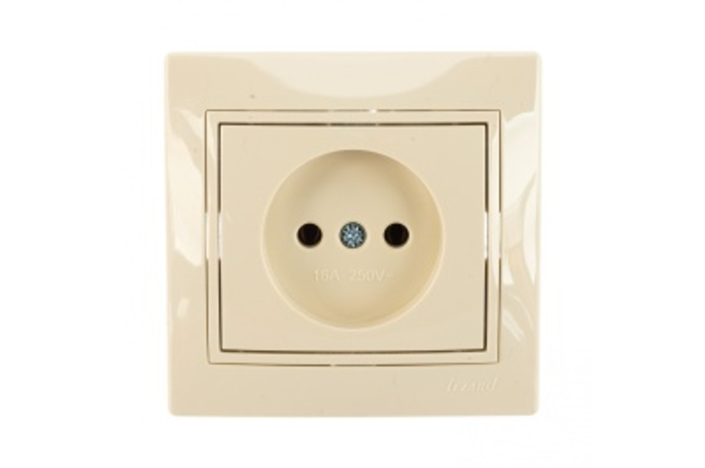 Розетка 1 местная LEZARD Мира кремовая со вставкой б/з керамика