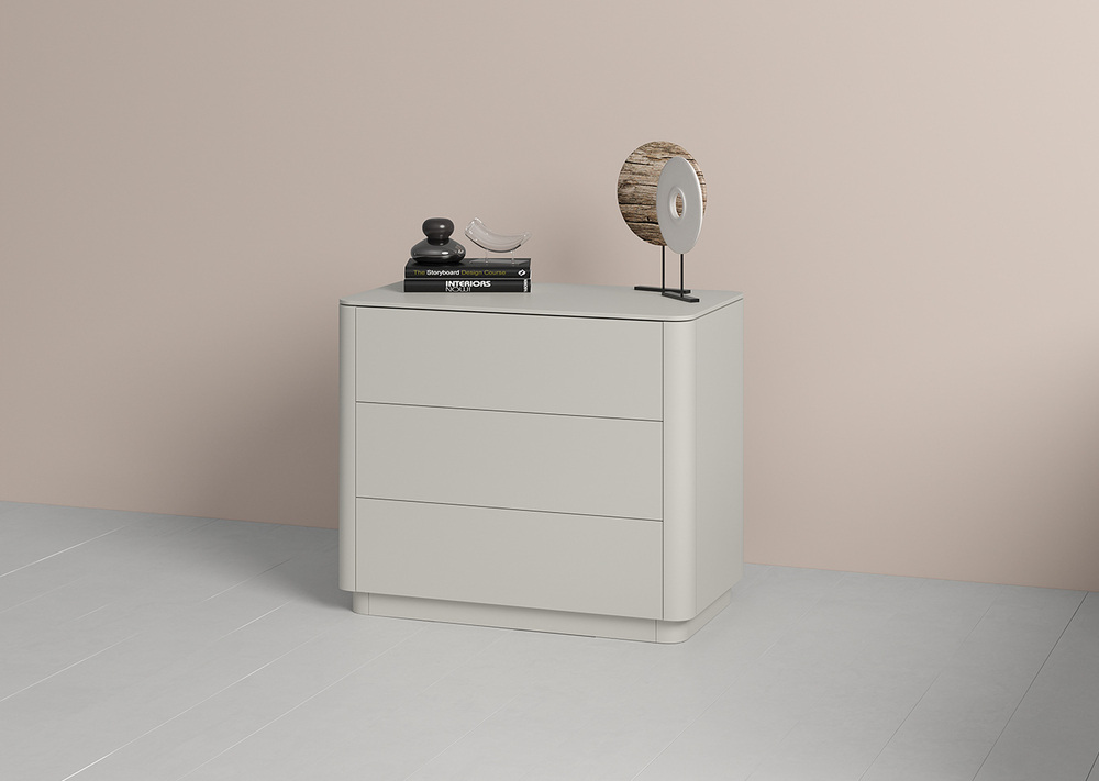 Комод Tammi 3 ящика ширина 90 см (серо-бежевый)