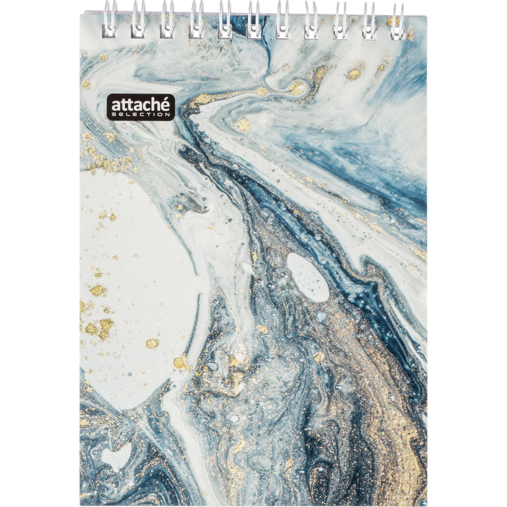 Блокнот А6,80л,кл,греб,карт.обл+УФ-лак Attache Selection FluidСеро-Голуб