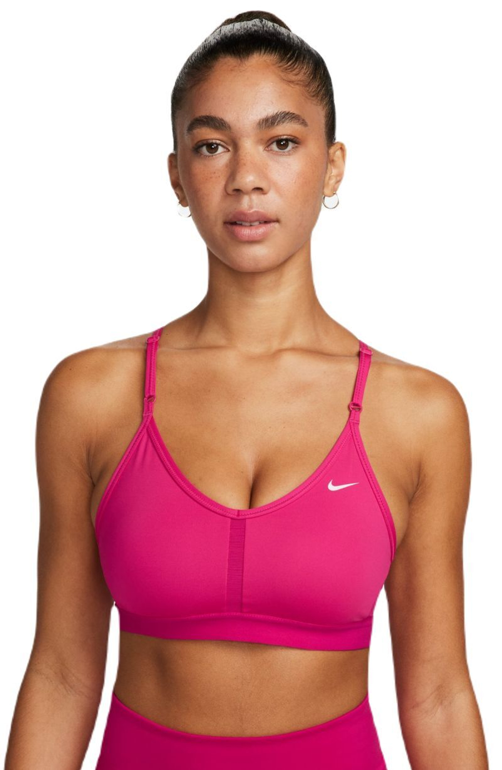 ТОП теннисный Nike Indy Bra V-Neck - fireberry/fireberry/fireberry/white