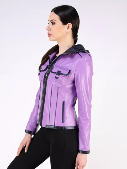 Кожаная куртка демисезонная с капюшоном