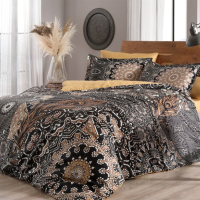 Комплект постельного белья ТАЧ Сатин Digital 2-спальный "NELLE" V01-Кофейный