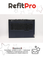 Верхняя панель с клавиатурой (топкейс) для ноутбука Lenovo Legion 5-17ITH6. раскладка - русская, с подсветкой, синяя (5CB1D20067), оригинал