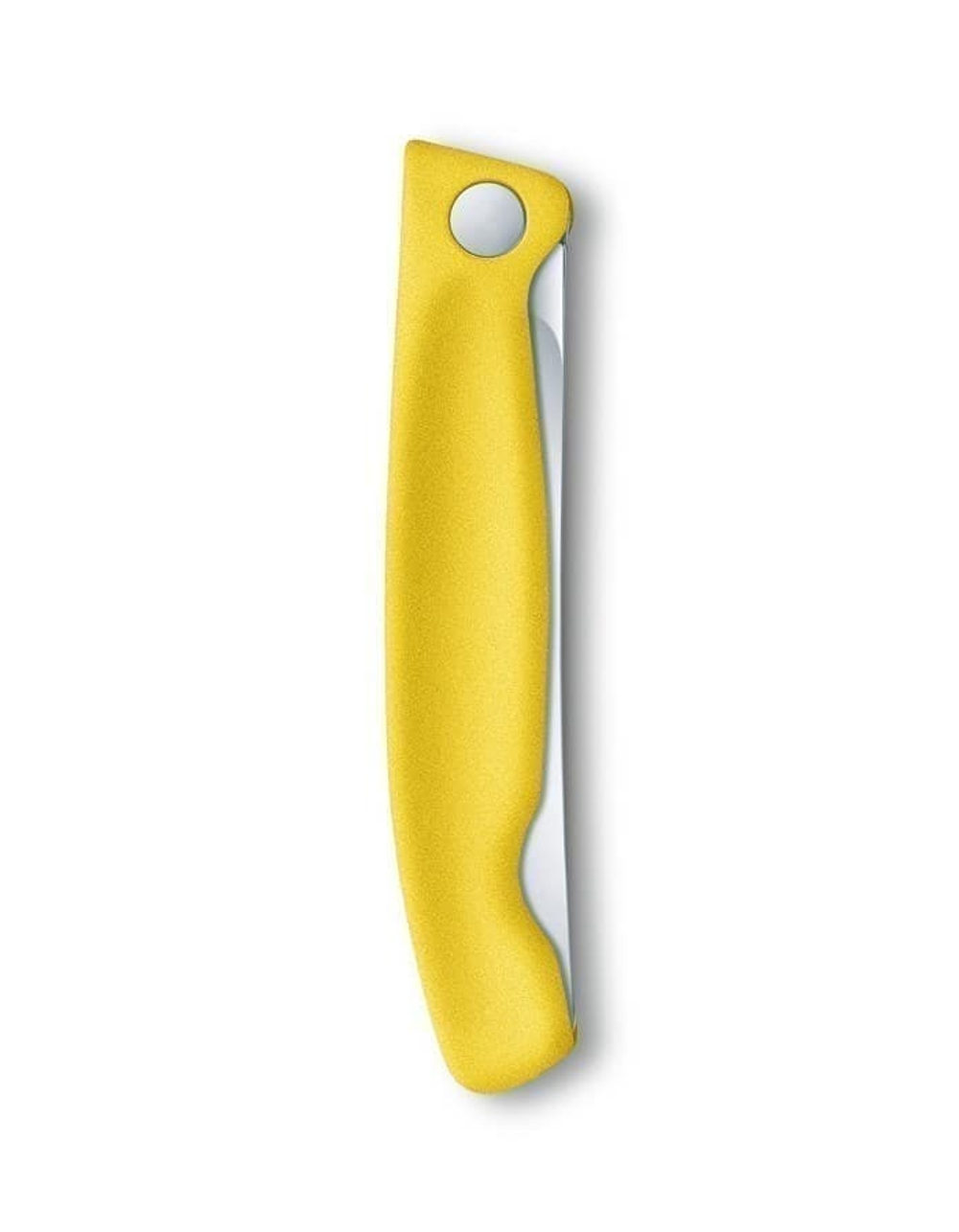 Нож для овощей VICTORINOX SwissClassic, складной, лезвие 11 см с волнистой кромкой, жёлтый