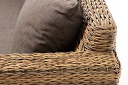 "Капучино" диван из искусственного ротанга (гиацинт) двухместный, цвет соломенный