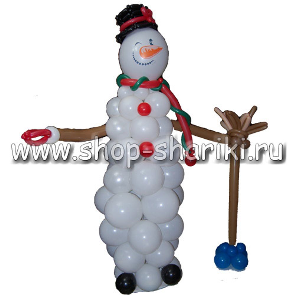Большой снеговик из воздушных шаров купить в Одессе