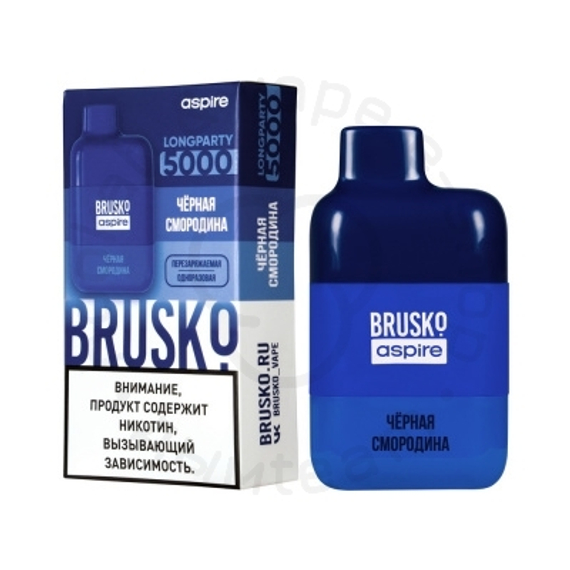 Одноразовая ЭС BRUSKO LONGPARTY 5000 с ароматом чёрной смородины, 20 мг/см3, 9 мл (М)