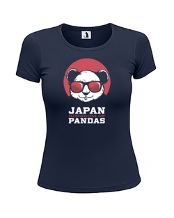 Футболка Япония - королевство панд женская приталенная темно-синяя